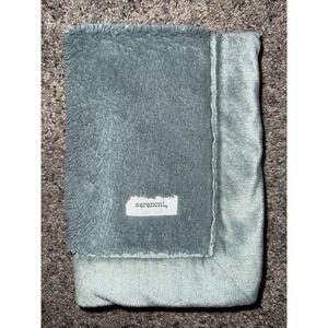 Saranoni‎ Baby Green Gray Plush Lovey Security Blanket Nunu Blankie